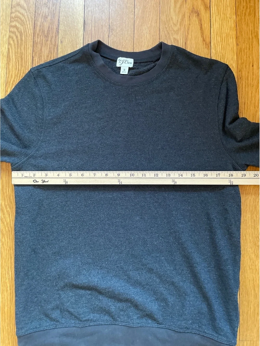 J.Crew Knit Gray Thermal Crewneck Sweater Men's Small Cotton Blend Pullover